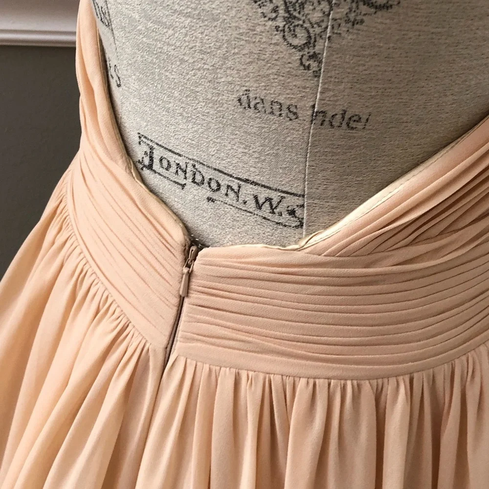 NEW COLORS SZ 12 NUDE JEWELED CHIFFON HALTER FORMAL EVENING GOWN